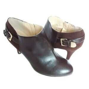 Unisa Adriena Two-tone Heeled Booties Brown 10